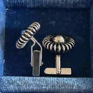 VNTG Swank Silver Cuff Links
